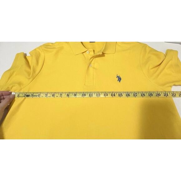U.S. POLO ASSN. L122820 Mens Bright Yellow Cotton Pique Short Sleeve Polo Size M - Picture 7 of 7